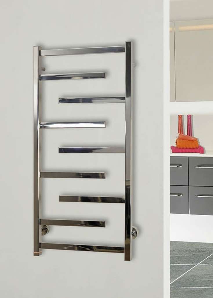 Kriss Luna håndkletørker, el, 50x100 cm, poleret rustfrit stål