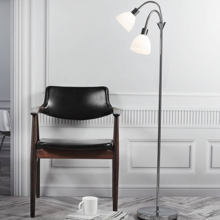 Nordlux Ray gulvlampe, 2-armet, opal