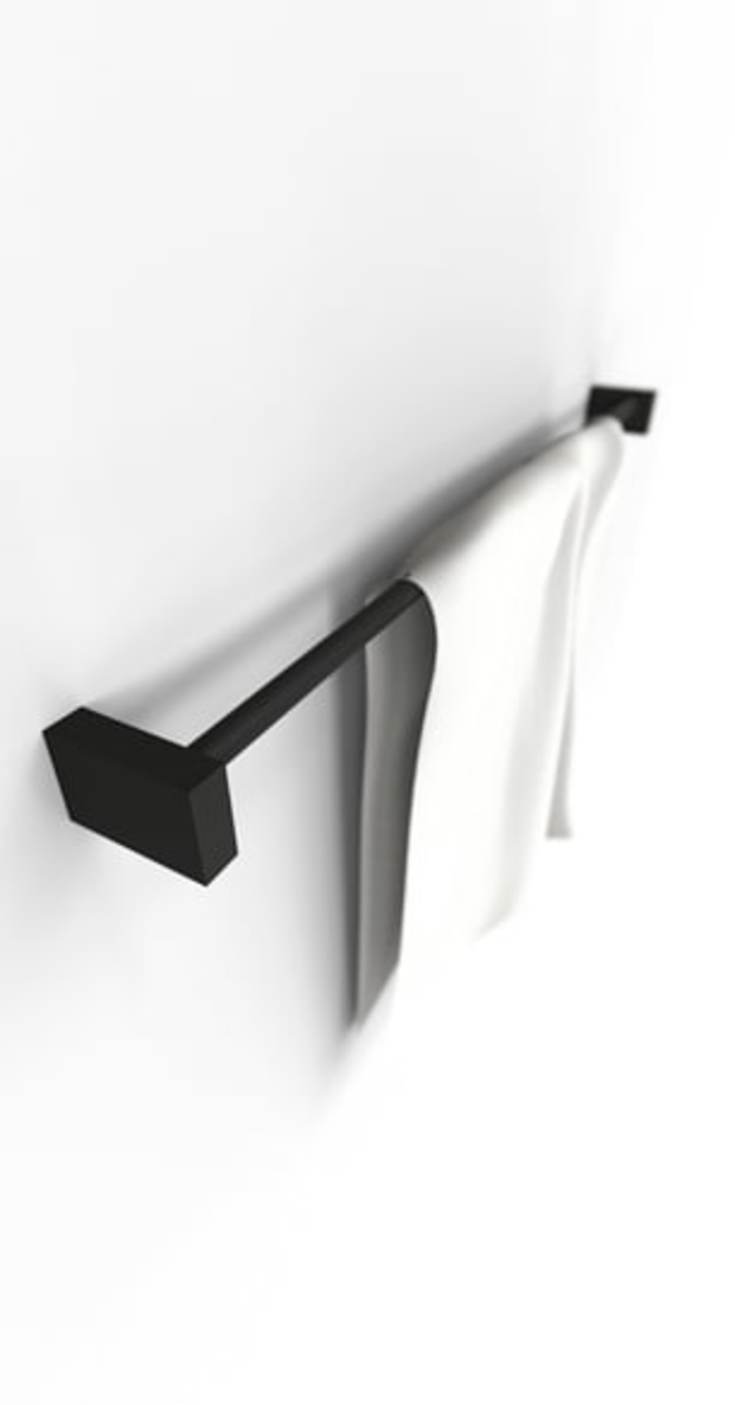 Frost Quadra håndklædestang, 60 cm, sort