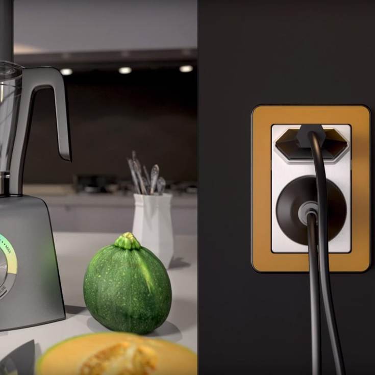 LK Fuga stikkontakt, 1x flad uden jord og 1x med jord, hvid