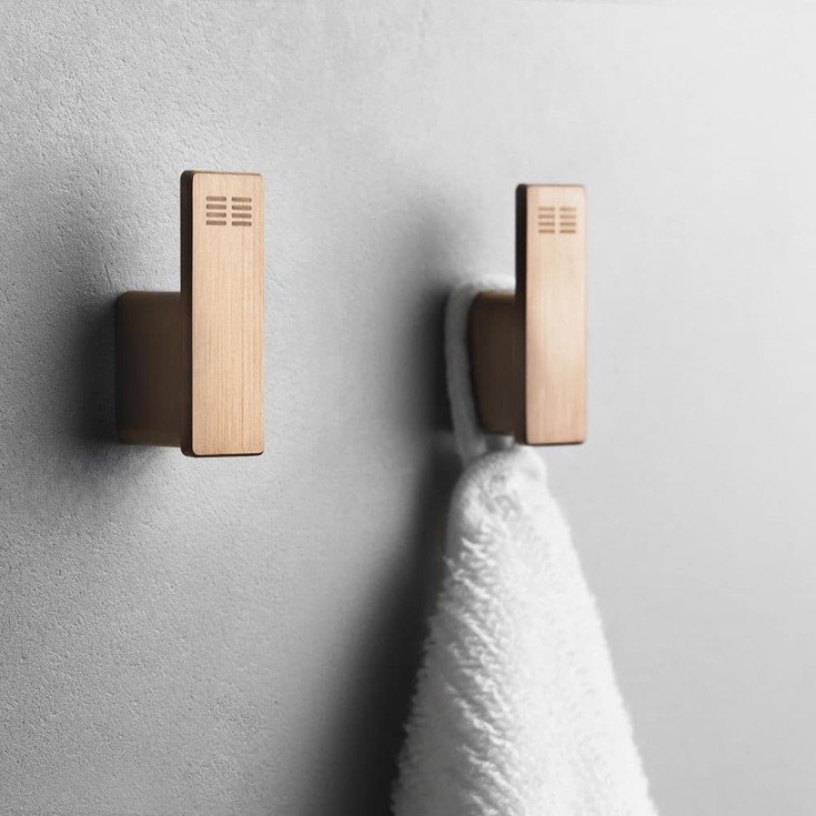 Unidrain Reframe håndklædekrog, 2 stk., kobber