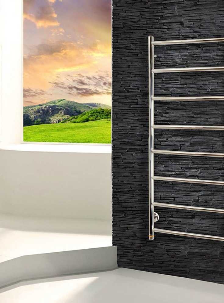 Kriss Polaris håndklædetørrer, el, 50x120 cm,poleret rustfrit stål