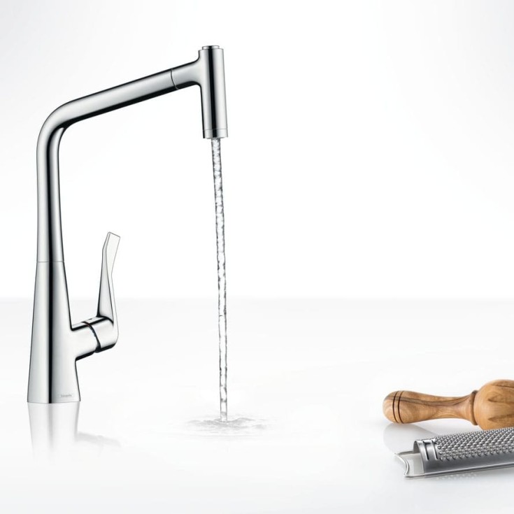 Hansgrohe Metris Select M71 320 kjøkkenarmatur, uttrekkbar tut, krom