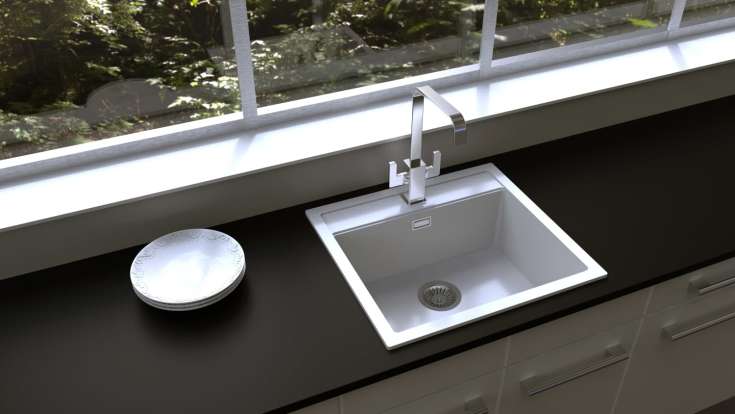 Secher Aalborg 500BK1 diskbänk, 56x51 cm, vit