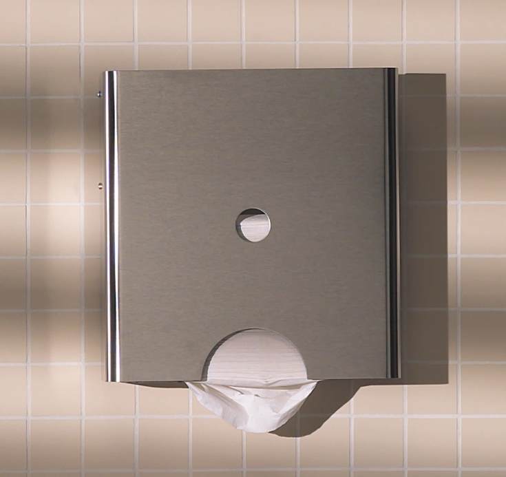 D line papirdispenser, børstet rustfritt stål