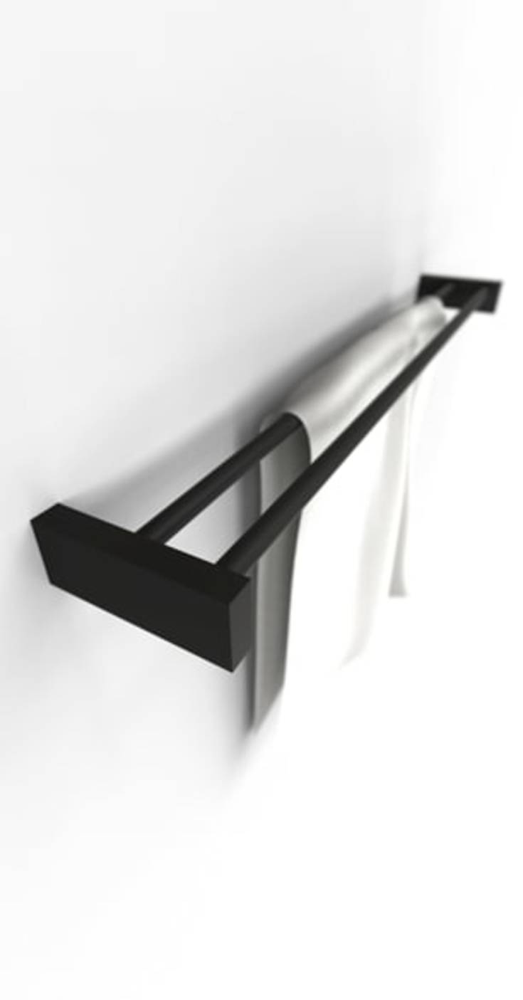 Frost Quadra håndklestang, 60 cm, sort