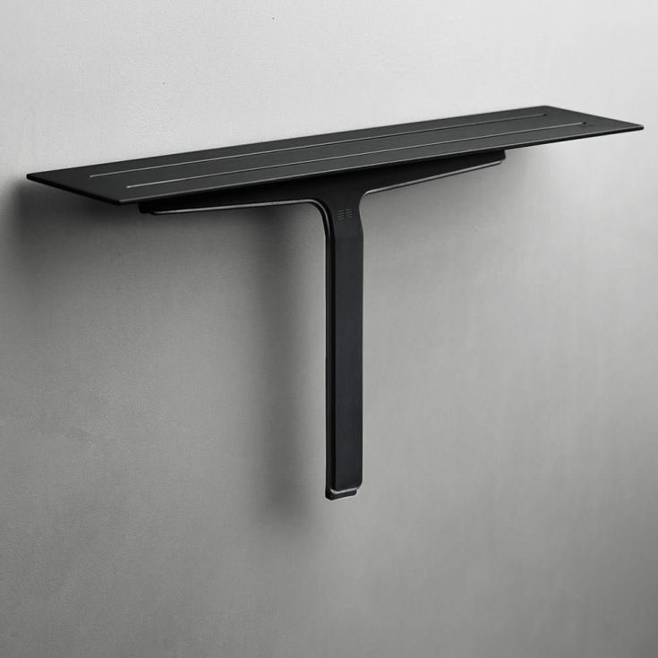 Unidrain Reframe duschhylla med duschskrapa, svart