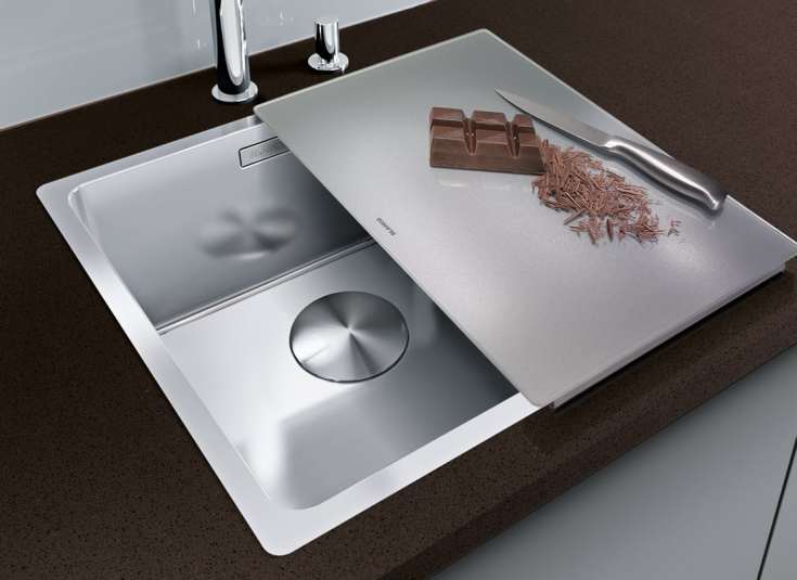 Blanco skärbräda 24x43 cm, silverfärgat glas