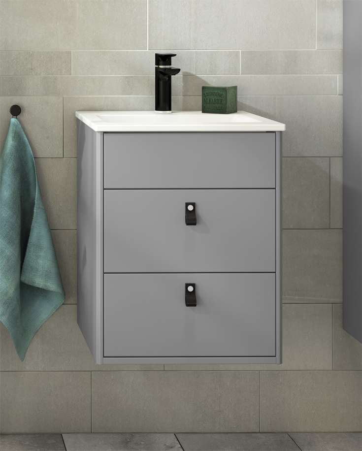 Gustavsberg Graphic möbelpaket, 45x41 cm, varm grå