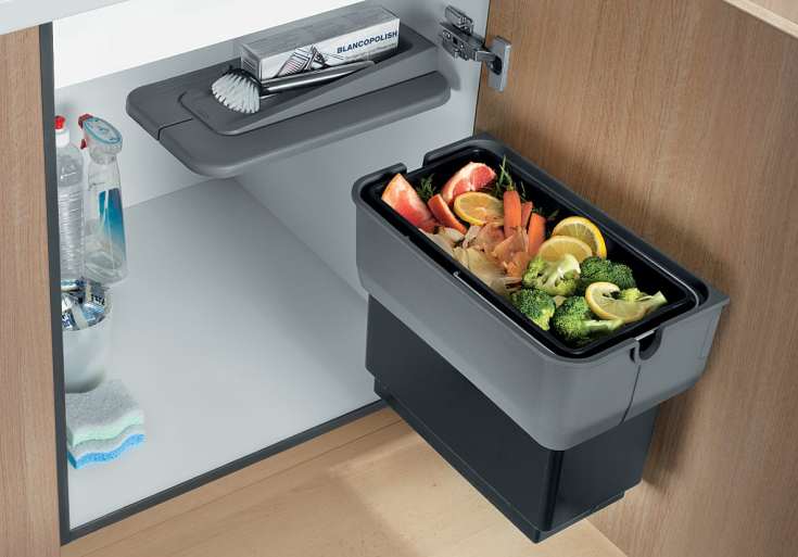 Blanco Singolo kildesorteringssystem, 14 liter, sort