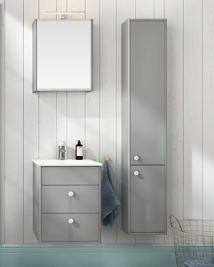 Gustavsberg Graphic högskåp, 30x165 cm, grå