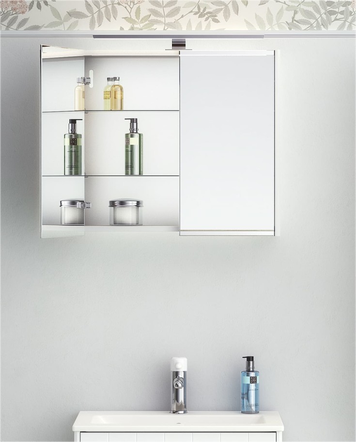 Gustavsberg Graphic spejlskab, 60x55 cm, hvid