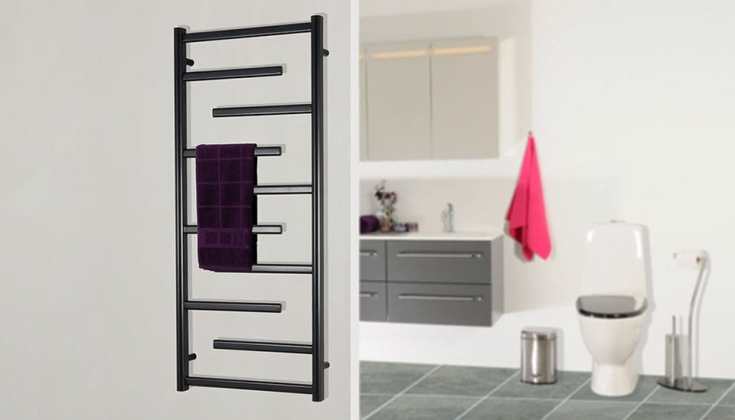 Kriss Sirius håndklædetørrer, kombi, 50x116,9 cm, sort