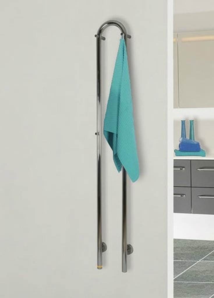 Kriss Duo håndklædetørrer, el, 19x148 cm, poleret rustfrit stål