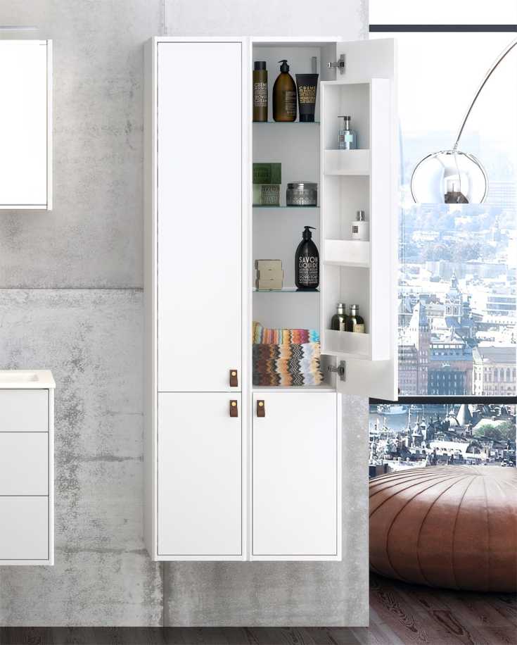 Gustavsberg Graphic højskab, 30x165 cm, hvid