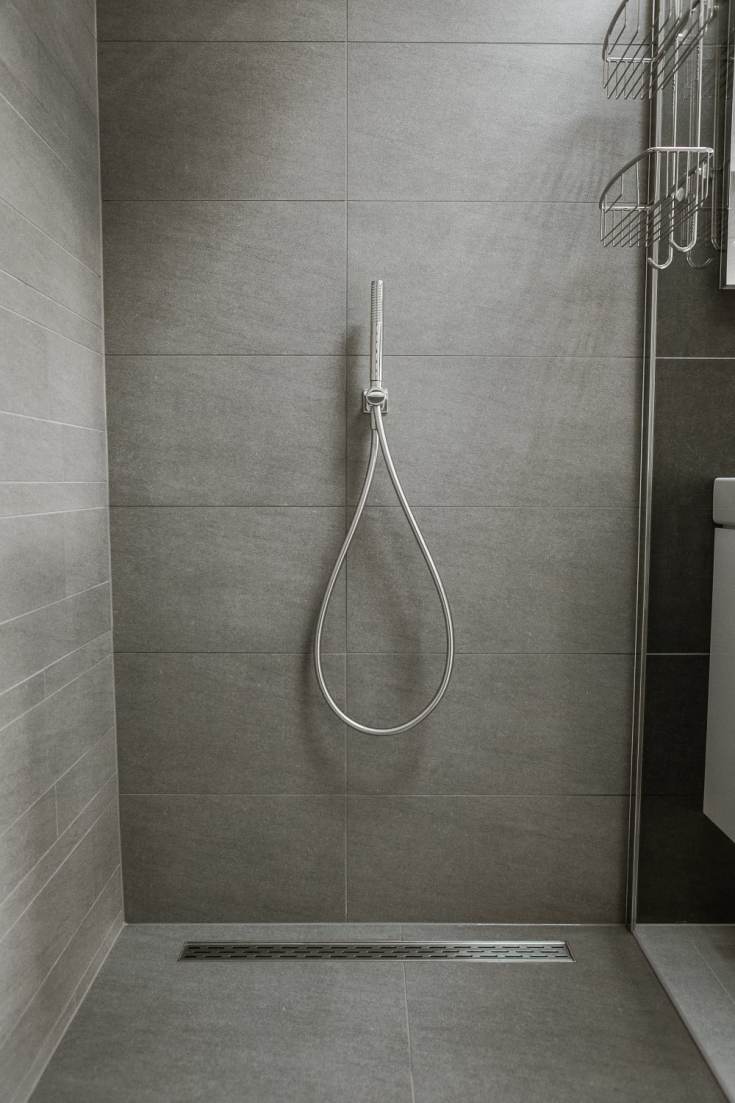 ACO 985 mm renneavløpsarmatur med langhullsrist, frittstående