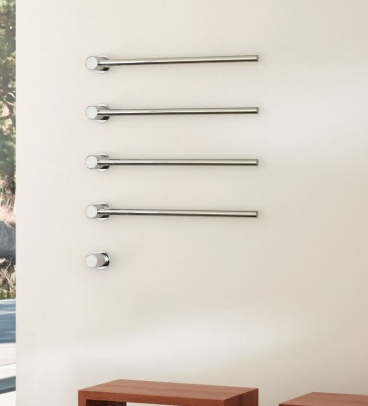 Vola håndklædetørrer T39, el, 4 tværstænger, børstet krom