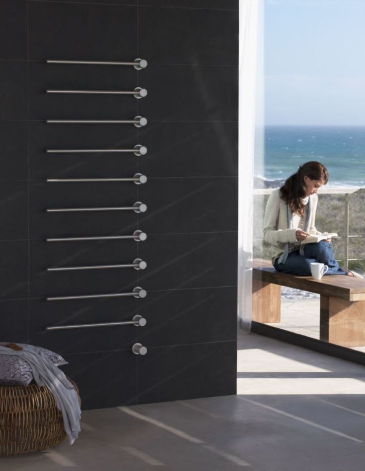 Vola håndkletørker T39, el, 10 stenger, rustfrit stål