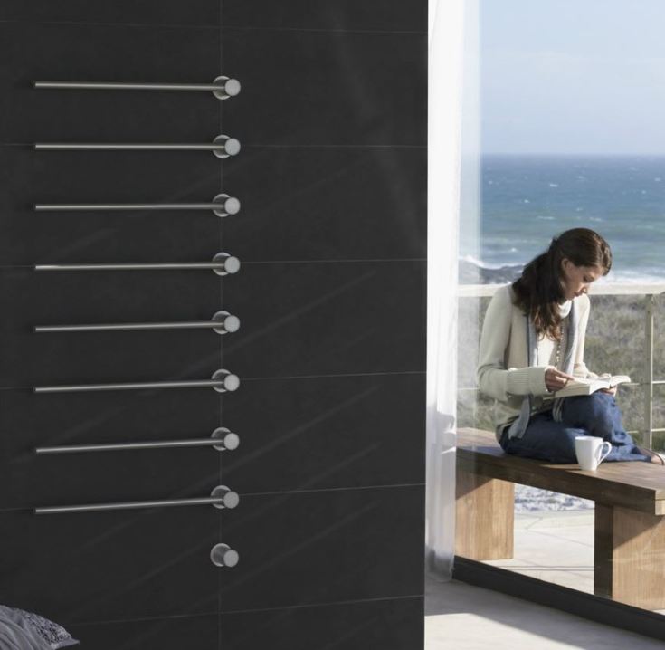 Vola handdukstork T39, el, 8 stänger, rustfrit stål