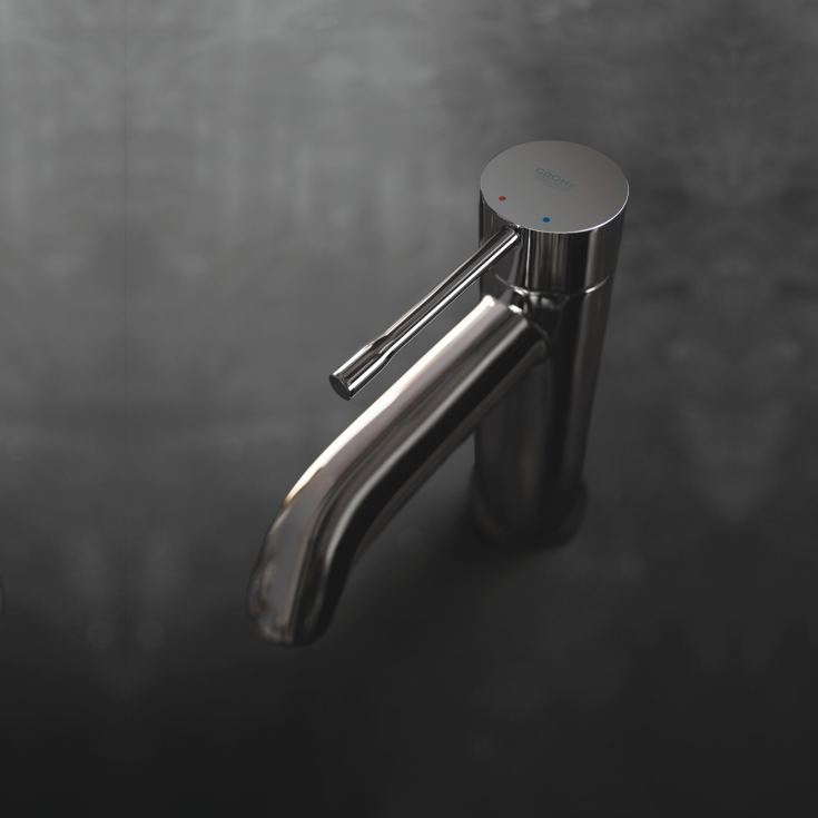 Grohe Essence S håndvaskarmatur, poleret sort krom