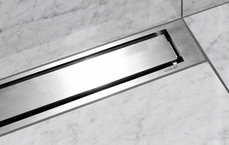 Unidrain HighLine Colour ram, 700 mm, höjd 12 mm, polerat rostfritt stål