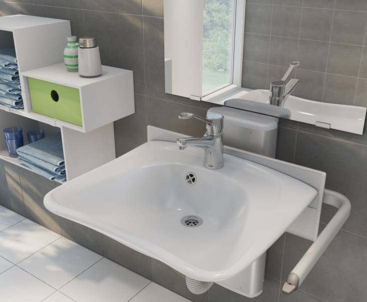 Pressalit Care Matrix Curve håndvask, 60 x 49 cm, Hvit