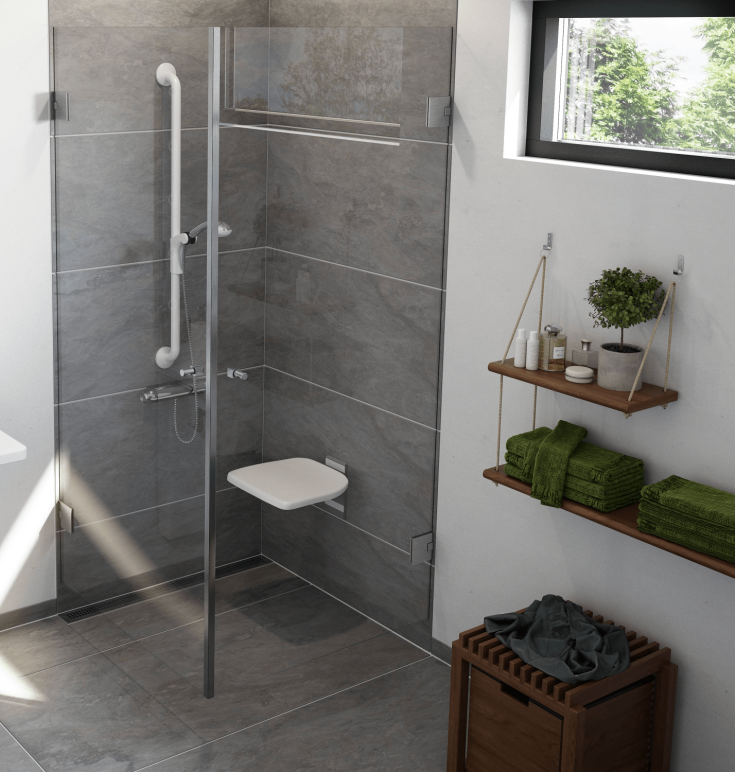 Pressalit Care Plus stödhandtag, 100 cm, vit