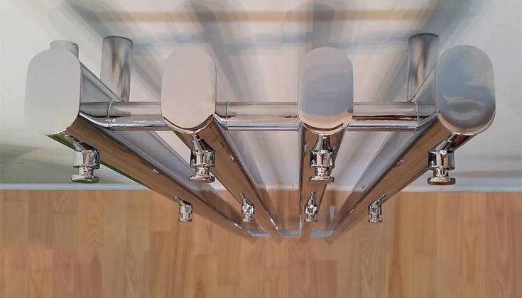 Kriss Vega handdukstork, kombi, 25,7x142 cm, krom