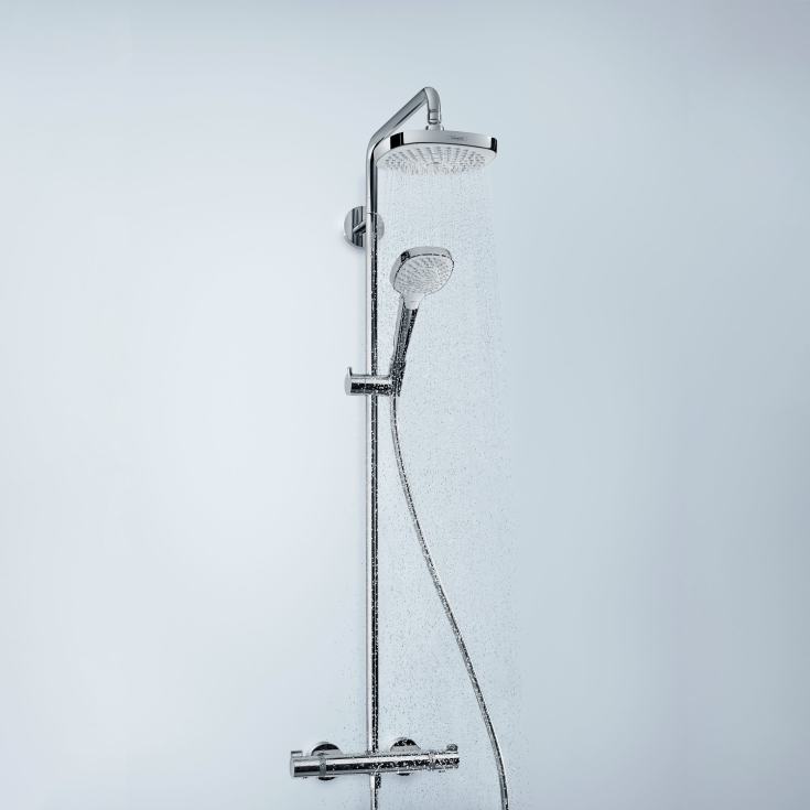 Hansgrohe Croma Select E 180 dusjsett, vannbesparende, krom/hvit