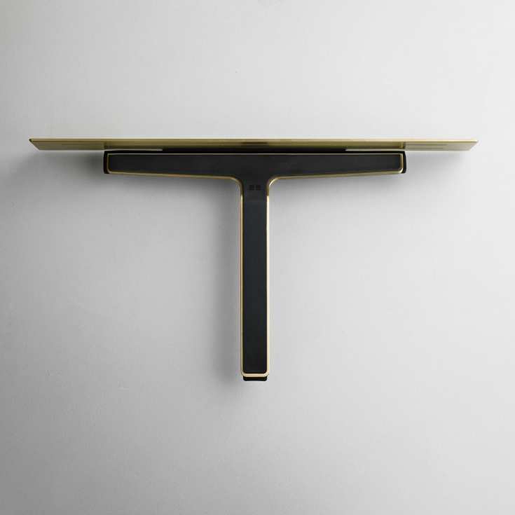 Unidrain Reframe duschhylla med duschskrapa, mässing