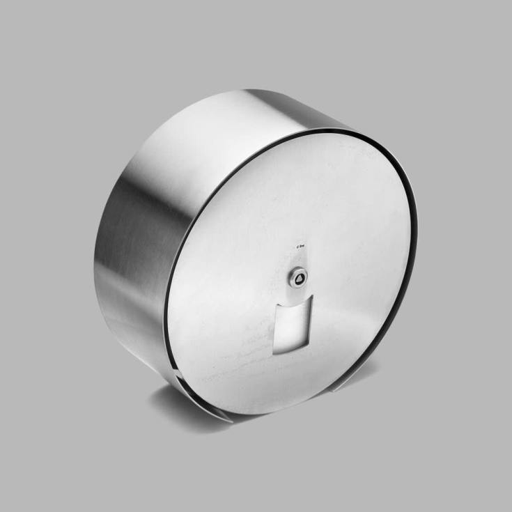 D line toiletrulleholder, børstet rustfrit stål