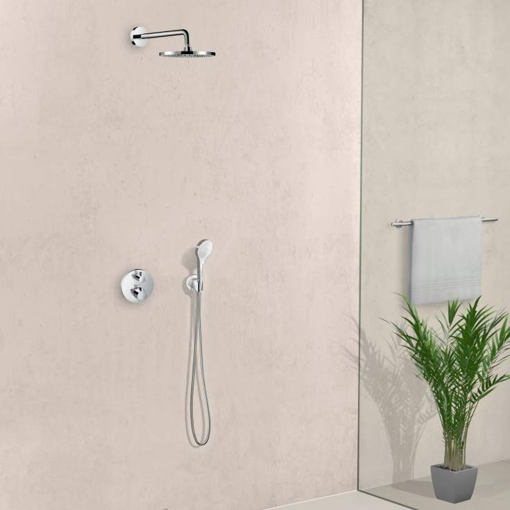 Hansgrohe Ecostat S brusesæt, krom/hvid