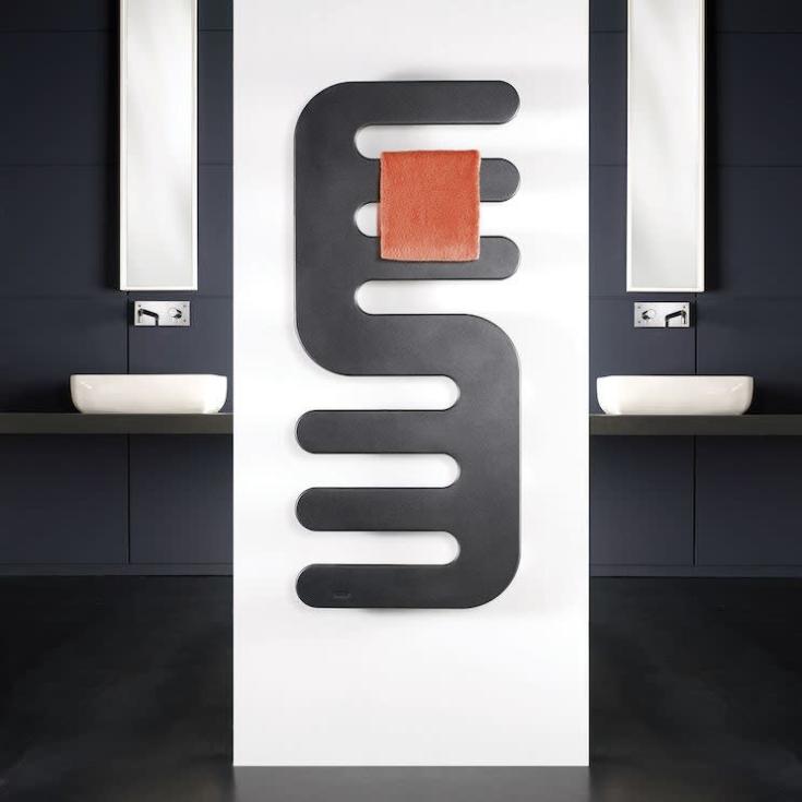 Kriss Hand håndklædetørrer, kombi, 51,4x120, grafitgrå