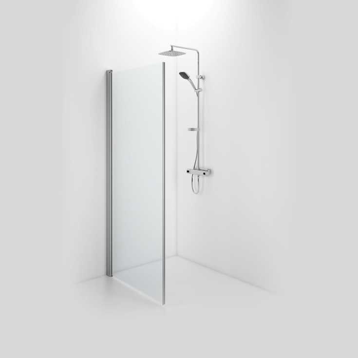 Contura Shower Space brusedør, 57 cm, klart glas, aluminium profil