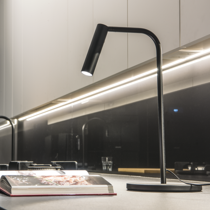 SLV Karpo bordlampe med touch, 6,5W LED, sort