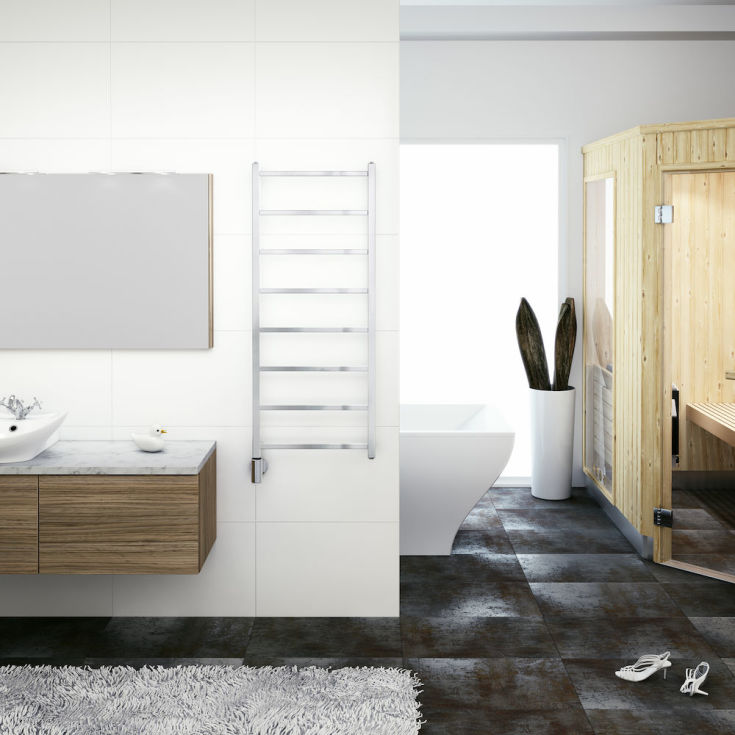 Pax Lyra håndklædetørrer, kombi, 50x120 cm, krom