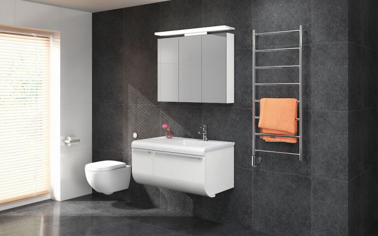 Pax Tamburin håndkletørker, kombi, 50x120 cm, krom