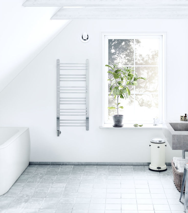 Pax Viola håndklædetørrer, kombi, 55x120 cm, krom