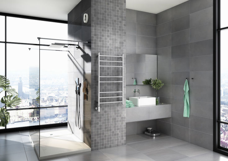 Pax Positiv håndklædetørrer, kombi, 53x70 cm, krom