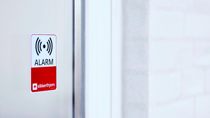 Sikkerthjem förebyggande larmklistermärken, 3 st