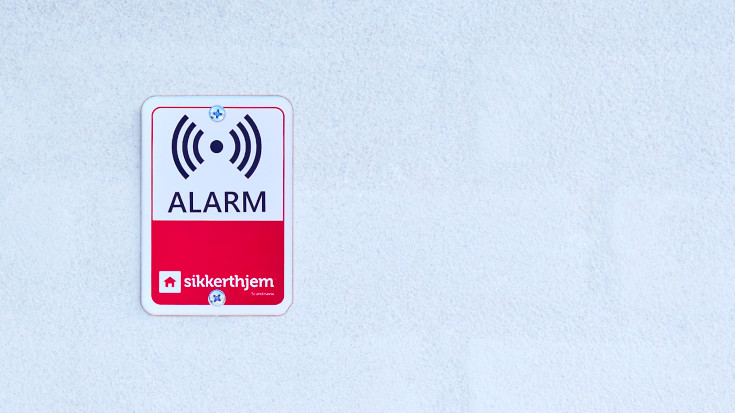 Sikkerthjem præventivt udendørs alarmskilt
