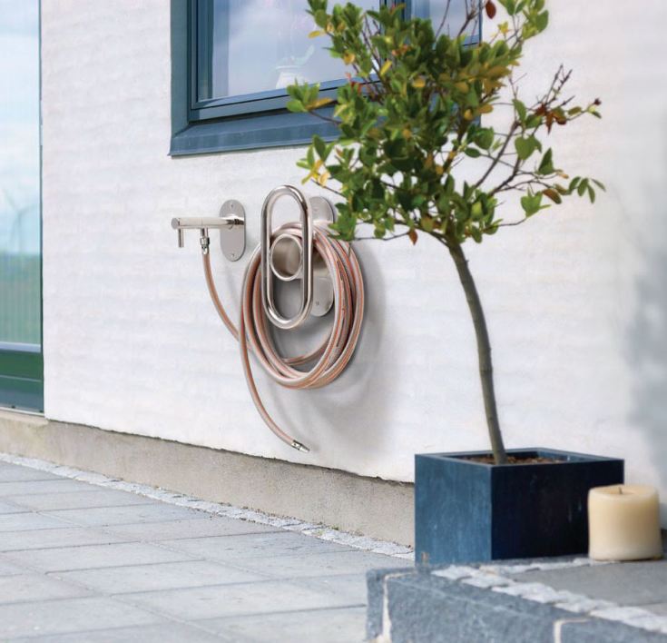 Frostline Wall vattenutkastare, till 30-55 cm, polerat rostfritt stål