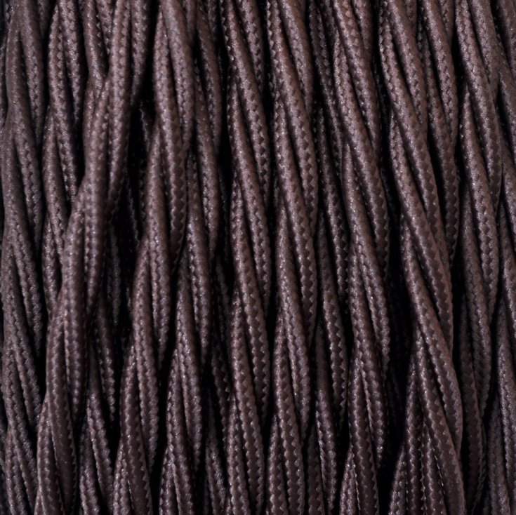 100 meter Stofledning, snoet, 2x0,75 mm², brun, S100