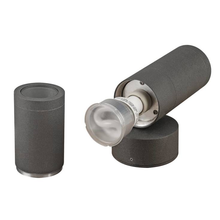 SLV Astina udendørs væglampe, op/ned, antracit