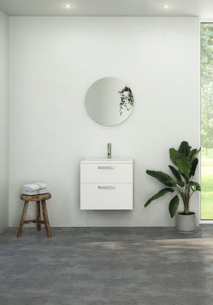 Noro Strict møbelservant, med overløp, 61x46 cm, Hvit