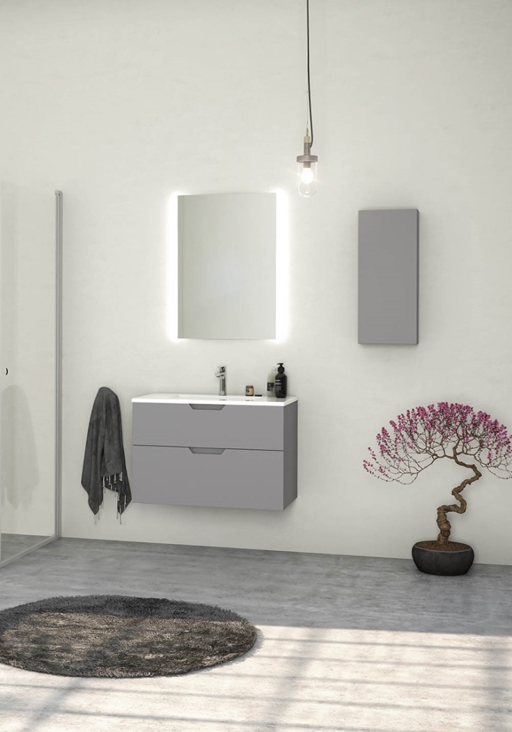 Noro Strict møbelservant, med overløp, 81x46 cm, Hvit