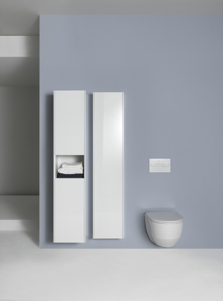 Laufen Base høyskap, 35x165 cm, høyre, matt hvit