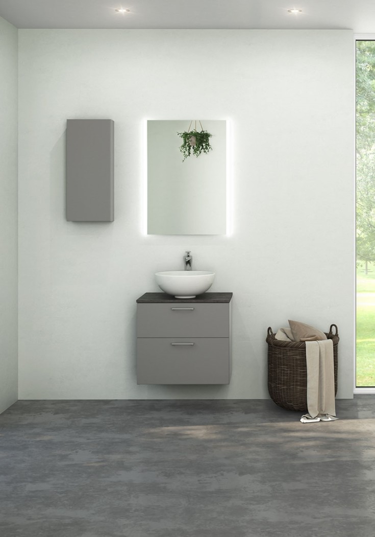 Noro Flex veggskap, 30x70 cm, grå