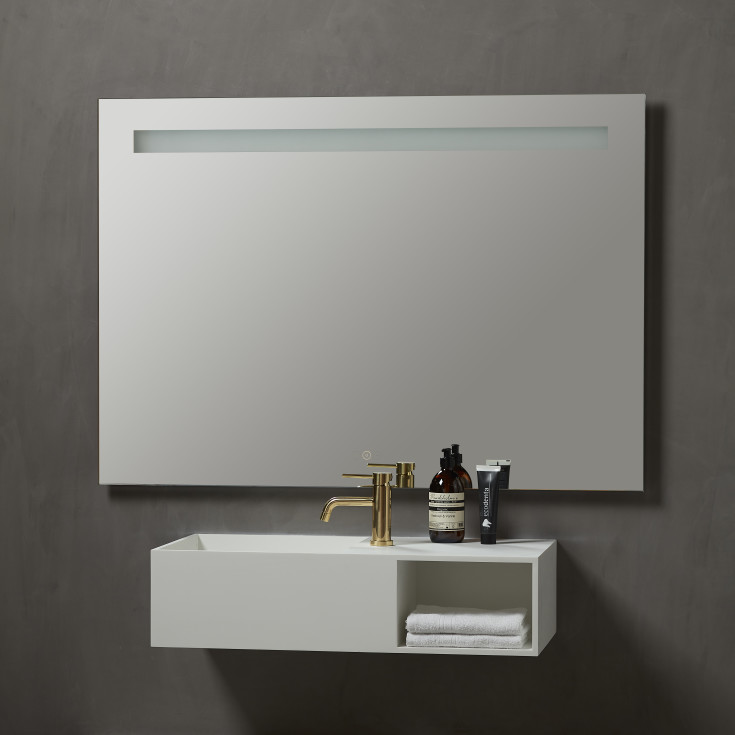 Loevschall Venice spegel med belysning, dimbar, touch, 120x85 cm