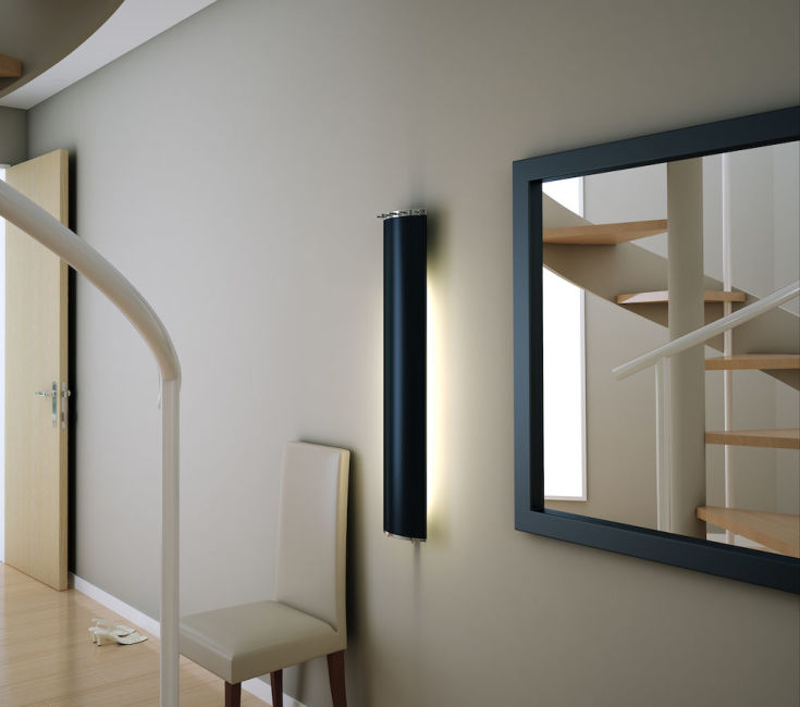 Pax Velvet handdukstork, el, LED, 21x143 cm, svart